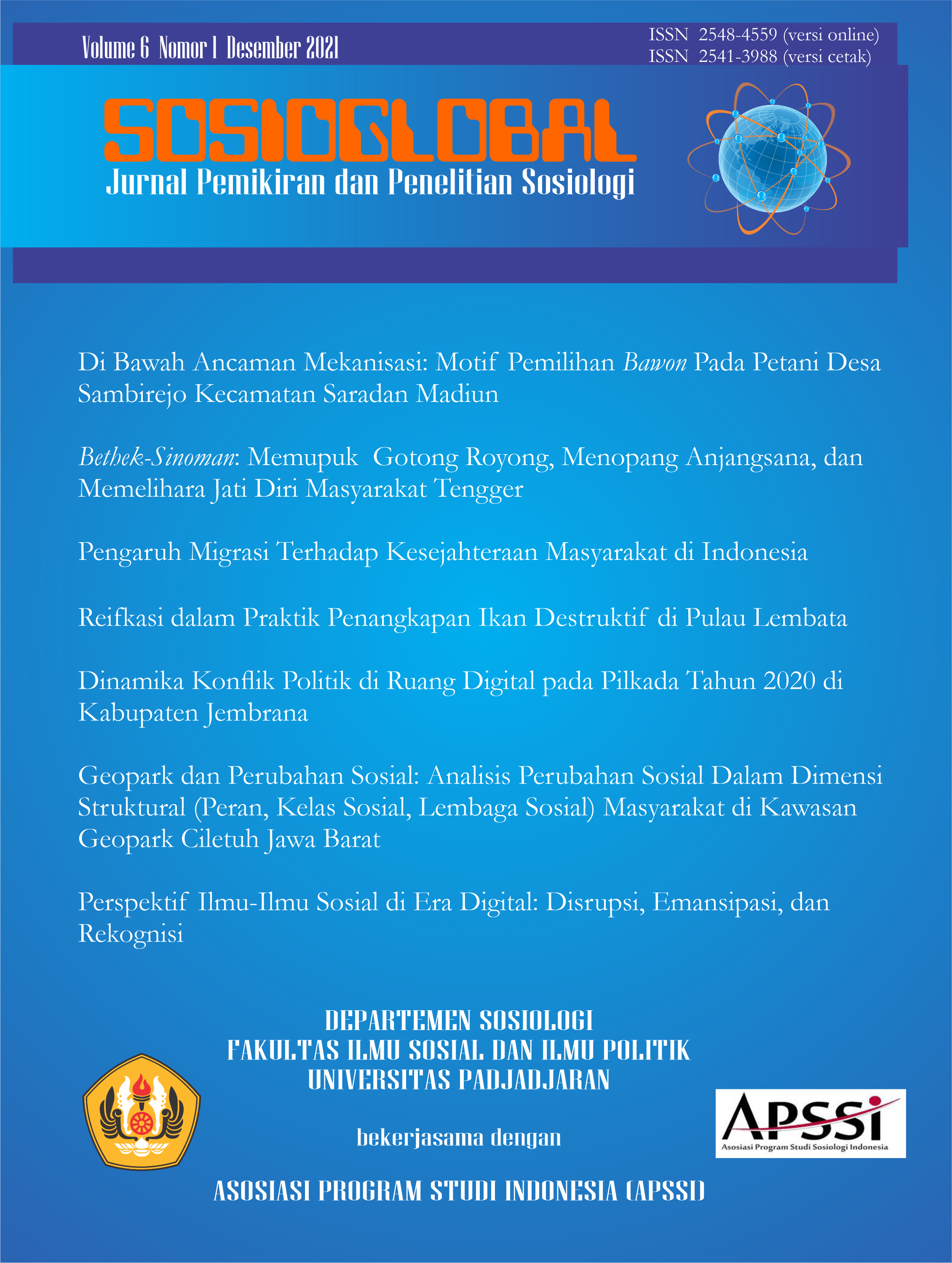 Jurnal Sosioglobal, Vol. 6, No. 1 Desember 2021